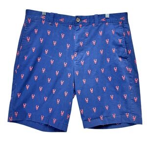 J.Crew Shorts 9" Inseam Mens 34 Blue Lobster Preppy Coastal